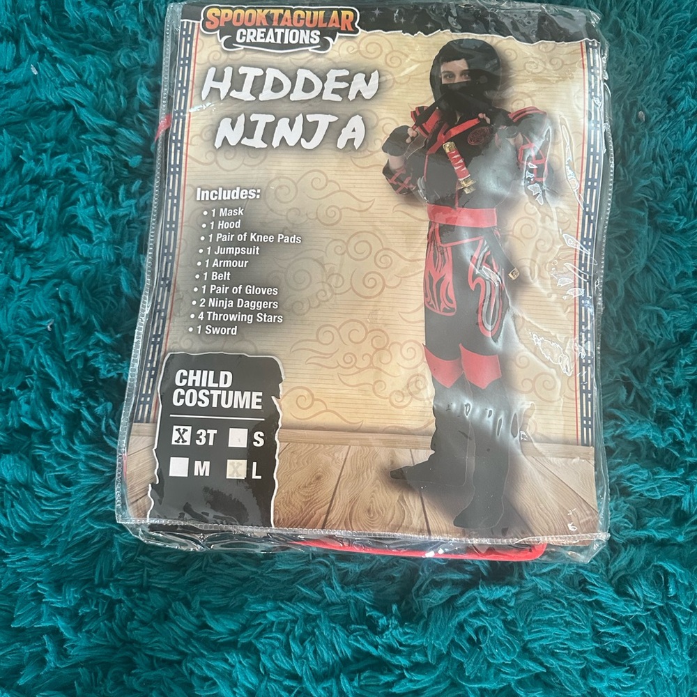 Spooktacular Creations Ninja Warrior Costume for Kids - Red and Black